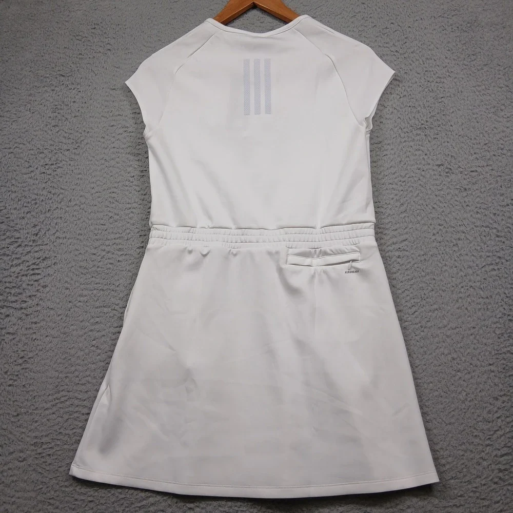Adidas Golf Dress Women's XL White Aeroready Short Sleeve Zip New‎ - Picture 3 of 12